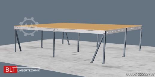 Tároló platform 10x10m Lagerbühne , Belastung : 500kg/qm Unterkante: 2,5m , ca. 100qm Systembühne