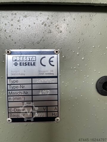 End milling machine Pressta Eisele AKF 250L