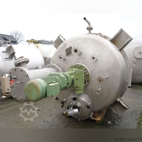 Reactor de vacío suspendido de 3640 litros en V4A, calefactable/refrigerable, con agitador de vigas Roscher Apparatebau K0196