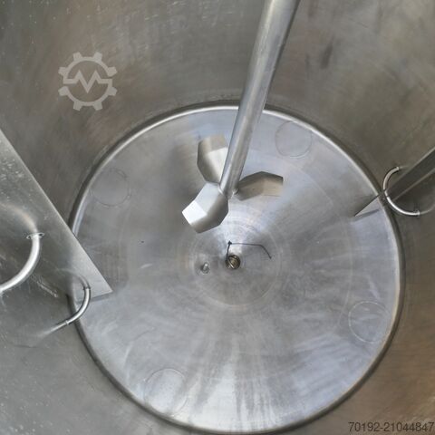 1085 litrelik V4A paslanmaz çelikten yapılmış ısıtma/soğutma karıştırıcılı tank, pervaneli karıştırı Pierre Guerin B0120