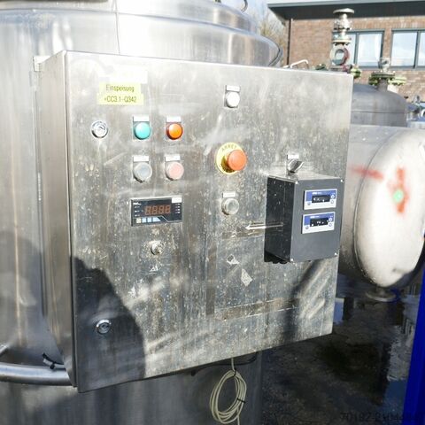 1085 litrelik V4A paslanmaz çelikten yapılmış ısıtma/soğutma karıştırıcılı tank, pervaneli karıştırı Pierre Guerin B0120