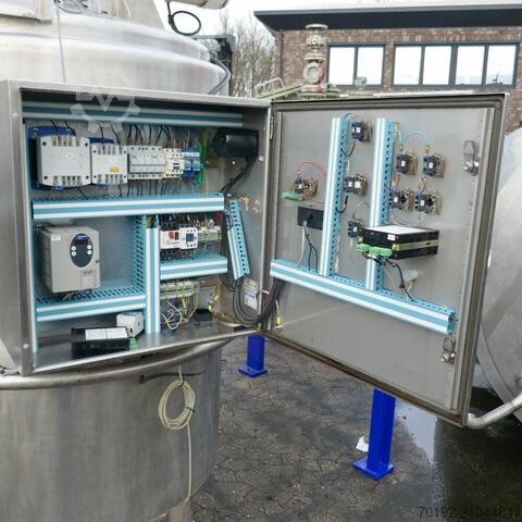 1085 litrelik V4A paslanmaz çelikten yapılmış ısıtma/soğutma karıştırıcılı tank, pervaneli karıştırı Pierre Guerin B0120