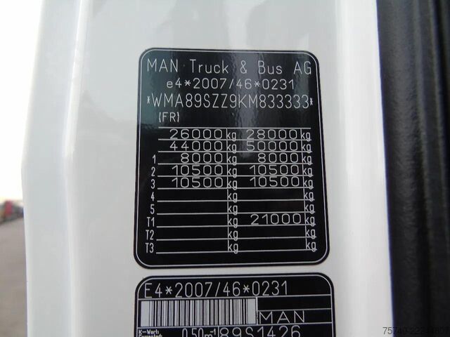 Containertransport (haakarmsysteem) MAN TGS 28.470 + 20T hook + 6x2