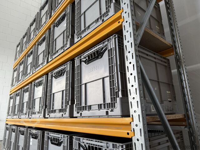 Scaffale per casse da magazzino ad alta scaffalatura porta riviste Stow Midirack / Regallänge: 2.810 mm 2.000 x 600 mm / Bekuplast