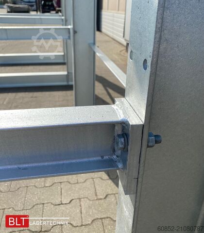 Draagarmrek ca. 4,02 lfm. Kragarmregal  H: 350cm T: 137 cm , 500kg/Arm , 4 Lagerebenen