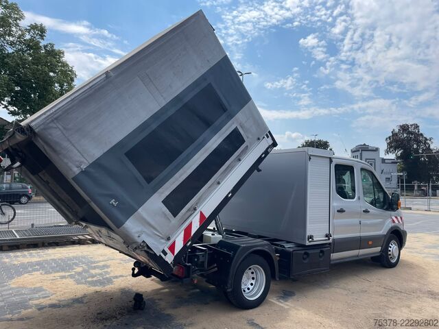 Gardinsidad skåpbil Ford Transit Kipper aus 1.Hand+Klima+AHK+EU5