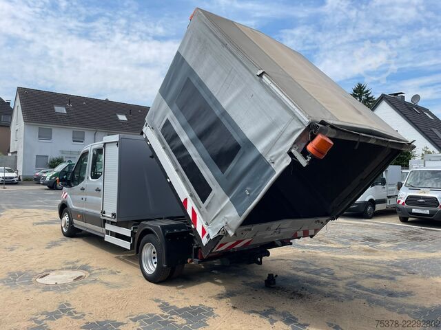 Gardinsidad skåpbil Ford Transit Kipper aus 1.Hand+Klima+AHK+EU5