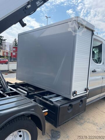 Gardinsidad skåpbil Ford Transit Kipper aus 1.Hand+Klima+AHK+EU5