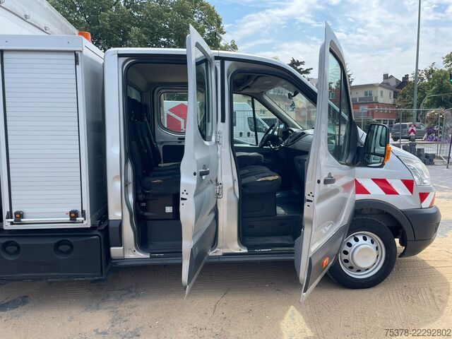 Gardinsidad skåpbil Ford Transit Kipper aus 1.Hand+Klima+AHK+EU5
