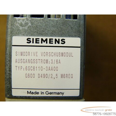 Komponens Siemens 6SC6110-3AA00 Vorschubmodul   - ! -