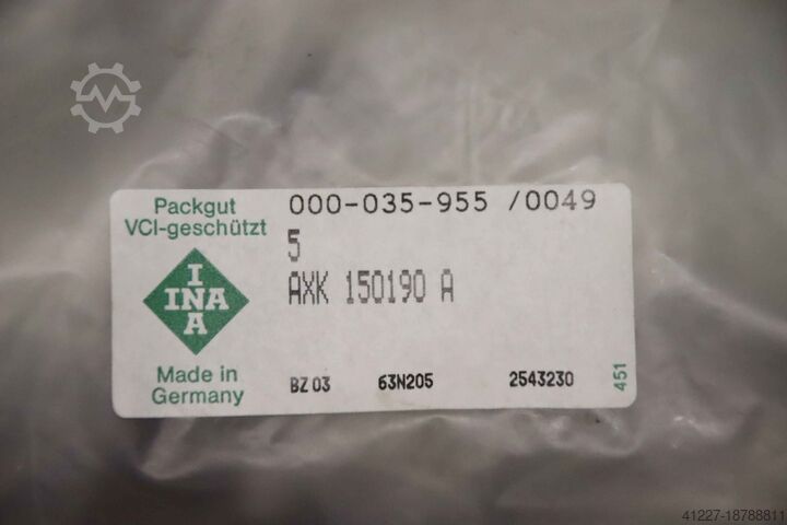 Roulements à rouleaux cylindriques axiaux 5 pièces INA AXK 150190 A 190/150 mm