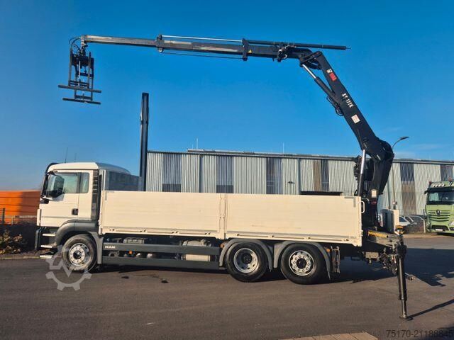 Platform trailer MAN TGS 26.460 6x2 Baustoff / Hiab 177 K