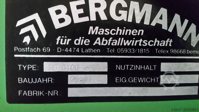 3297 - PAPER BALER BERGMANN BERGMANN PS 8100