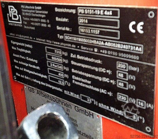  PB Lifttechnik S151-19E4x4