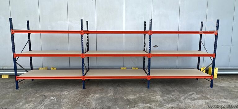 Weitspannregal ca. 57 lfm. Weitspannregale H: 200 cm T: 80 cm , 400 kg Fachlast , 3 Ebenen