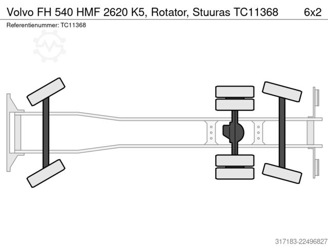 Ladepritsche Volvo FH 540 HMF 2620 K5, Rotator, Stuuras