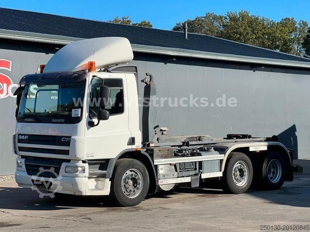 Plattewagen met zeil DAF CF 250 VDL-Abrollkipper mit Planenaufbau und LBW