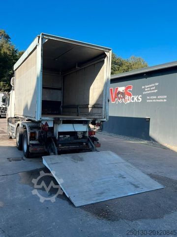 Plattewagen met zeil DAF CF 250 VDL-Abrollkipper mit Planenaufbau und LBW