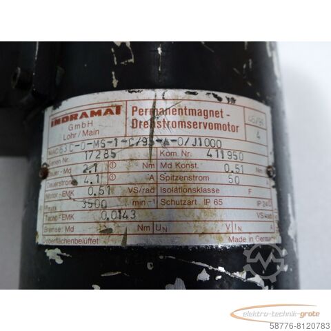 Indramat motor Indramat MAC63C-0-MS-1-C / 95-A-0 / J1000 Permanentmagnet-Drehstromservomotor