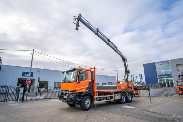 Rakodóplatform RENAULT C 430 DXI-6X4+ HIAB 18T/m / 3 EXT