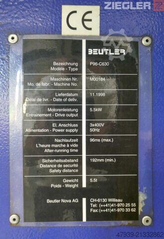 Eccentric press Beutler P96-C630