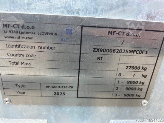 Log trailer MF -CT, HOLZANHäNGER, 3-ACHSEN, 4 RUNGENPAARE,