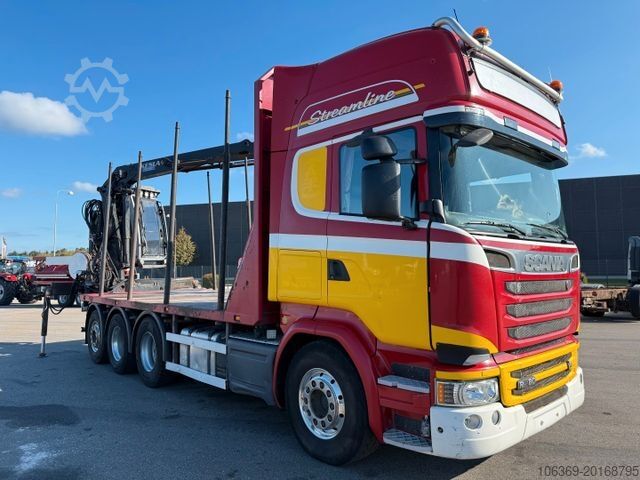 Grúa montada en camión SCANIA R580 V8 8x4*4 Crane Kesla 21127 / Woodtransport