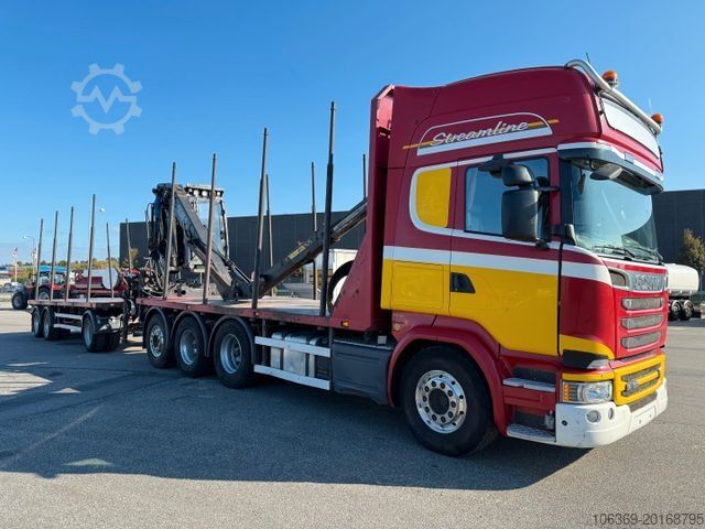 Grúa montada en camión SCANIA R580 V8 8x4*4 Crane Kesla 21127 / Woodtransport
