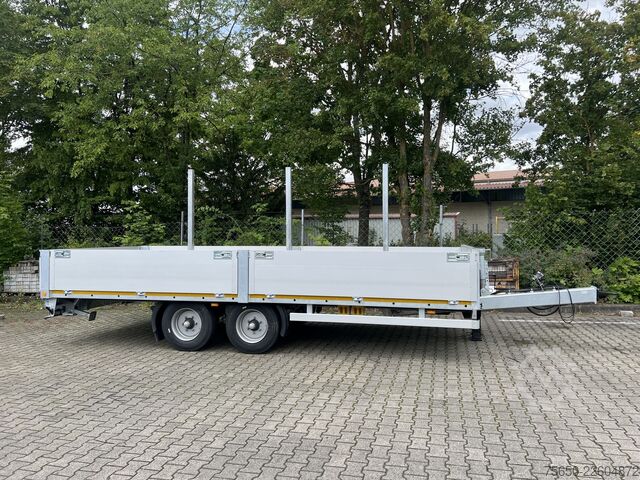 Otvorena prikolica Möslein THT 11- G 6,2  Tandem Pritsche- Tieflader mit Rungentaschen