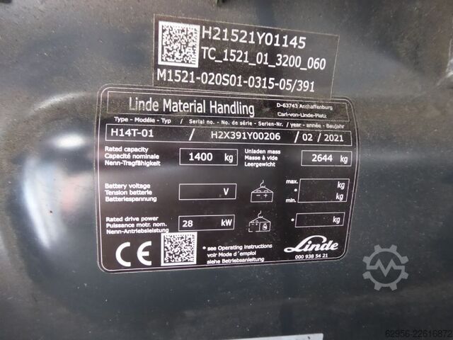 LPG vysokozdvižné vozíky Linde H14T-01