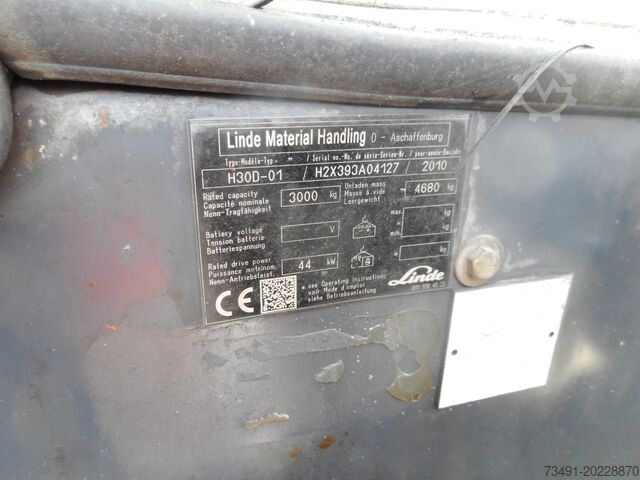 4-Rad-Gabelstapler Linde H30D-01 Triplex + SS + ZV + Halbk.