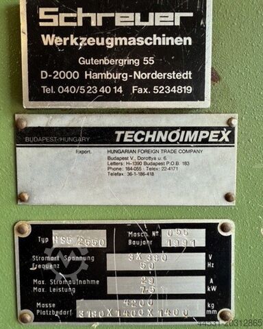Hidraulikus guillotine olló Technoimpex HS 5 / 2550