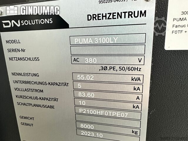 DN SOLUTIONS 3100 LY DN SOLUTIONS 3100 LY