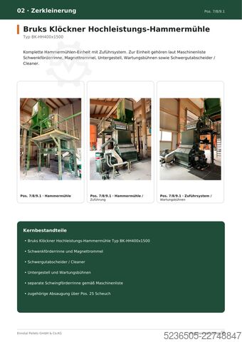 Prensa de pellets Salmatec, Bruks, Rematec 