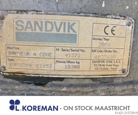 Kegelbreker Sandvik Sandvik Cone Crusher