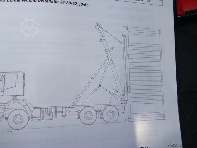 Sistema de cabos DAF CF 410 8X4 NCH CONTAINER SYSTEEM 32 TON 90 grad...