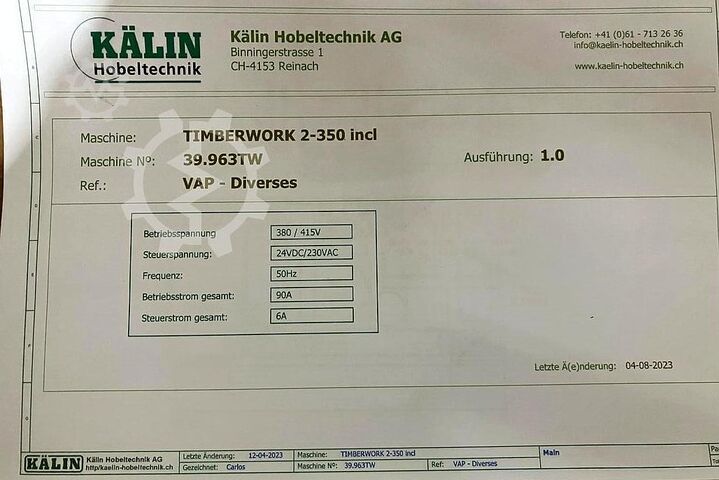 Pialla a doppia faccia KÄLIN Timberwork 2-350