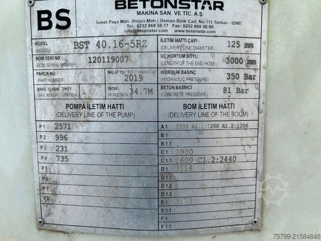 Betonpompwagen MAN 26.420 TGS Betonstar 40.16-5RZ 5 Knick 40 Meter