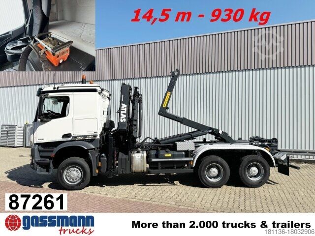Hakowiec Mercedes-Benz Arocs 3351 AK 6x6, Retarder, Navi, Grounder, Kran