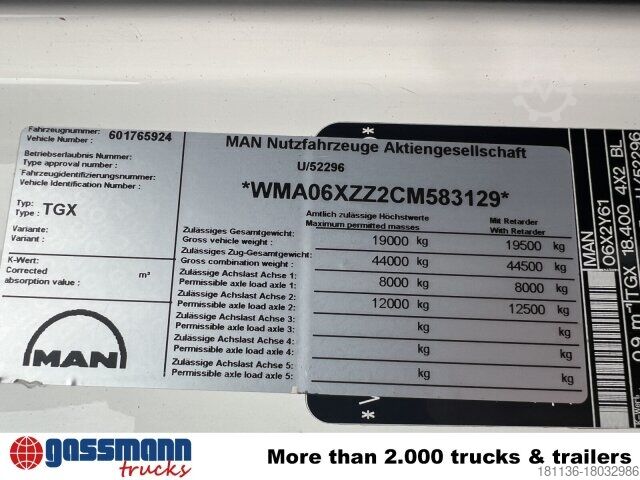 Camion plateau MAN TGX 18.400 4X2 BL, Fahrschule, 2x AHK, 6 Sitzer