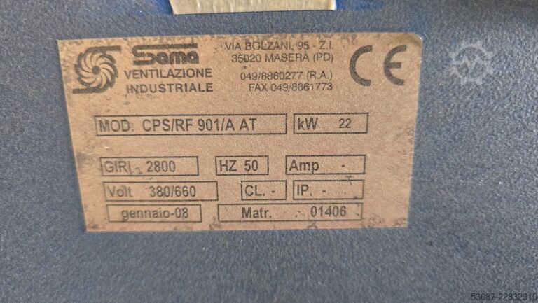 Ventilatore industriale 22 kW SAMA CPS RF