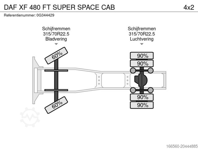 Standard traktor DAF XF 480 FT SUPER SPACE CAB