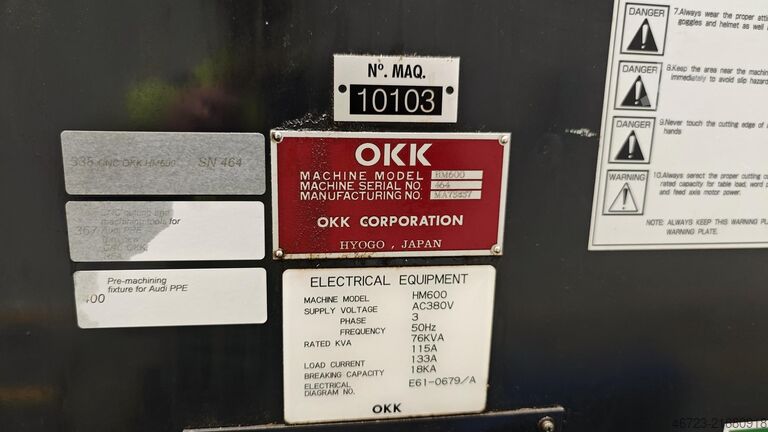Horizontal machining center OKK HM 600