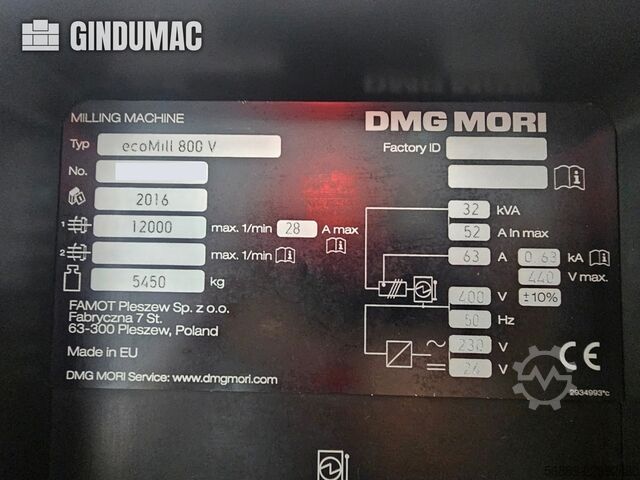 DMG MORI ecoMill 800 V DMG MORI ecoMill 800 V