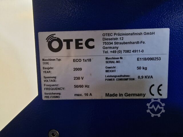 Macchina per la lucidatura fine OTEC ECO 1X18