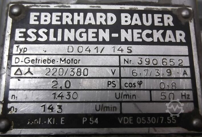 Geared motor 1.5 kW 143 rpm Bauer D041/145