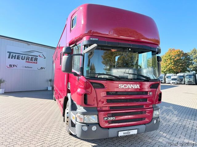 Camião para gado SCANIA P320 EHC Aufbau 6-7 Pferde Wohnung