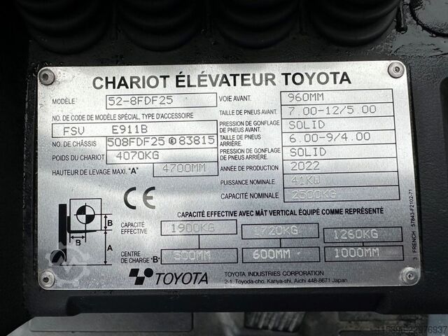 περονοφόρο ανυψωτικό πετρελαίου Toyota 52-8FDF25 - TRIPLEX - NEUWERTIG