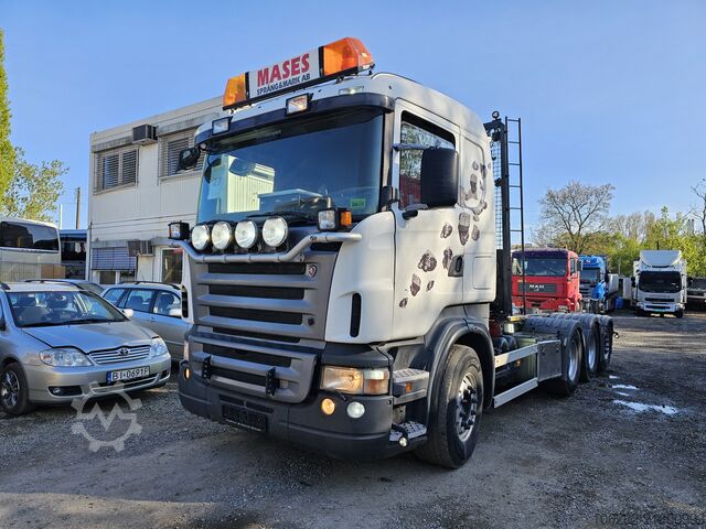 φορτηγό γερανός roll-off SCANIA R480LB 8X4*4HHA MOTORSCHADEN! 3-Pedal J