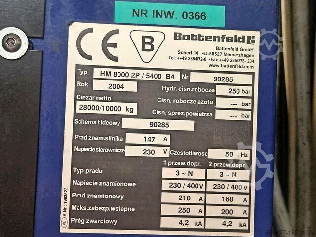 Spuitgietmachine BATTENFELD HM 8000 2P/5400 B4